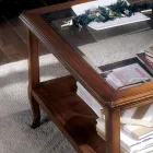 Fyrkantigt vardagsrum soffbord med glasskiva Tillverkat i Italien - Tepeyoti Viadurini