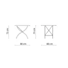 Fyrkantigt hopfällbart utomhusbord i galvaniserat stål Tillverkat i Italien - Selvaggia Viadurini