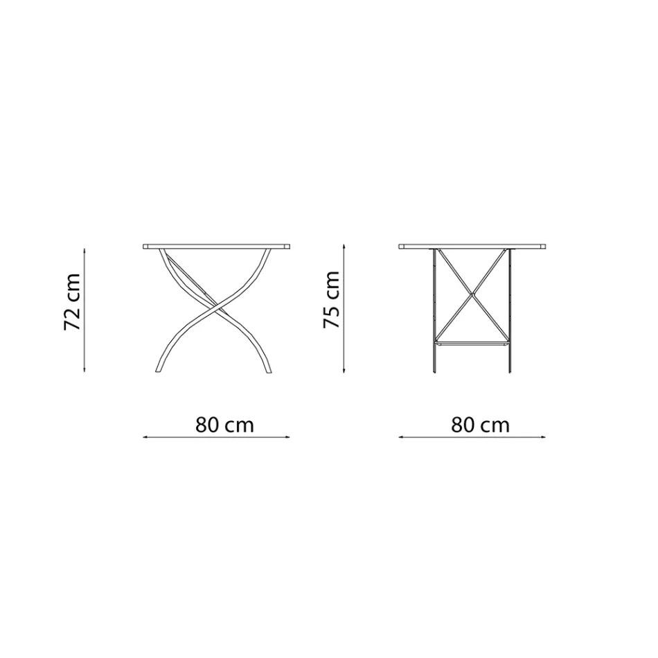 Fyrkantigt hopfällbart utomhusbord i galvaniserat stål Tillverkat i Italien - Selvaggia Viadurini