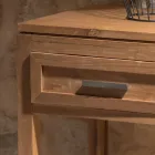 Soffbord i massiv teak med 1 låda - Akryl Viadurini