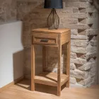 Soffbord i massiv teak med 1 låda - Akryl Viadurini