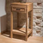 Soffbord i massiv teak med 1 låda - Akryl Viadurini