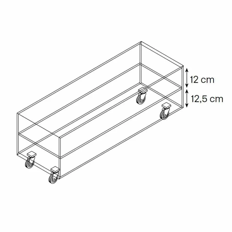 Rektangulärt soffbord i Extralight Glass med lådor tillverkade i Italien - Ganzo Viadurini