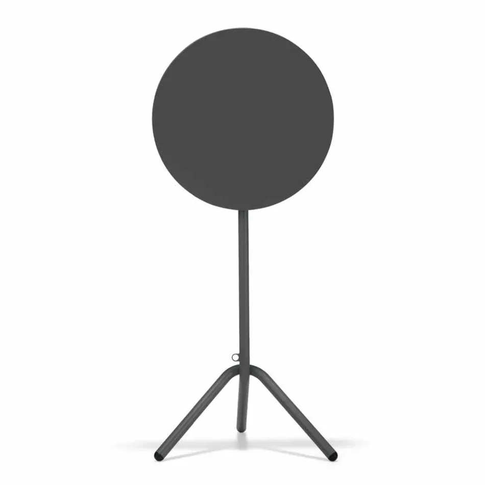 Runt högt utomhusbord i metall och plåt tillverkat i Italien - Baldric Viadurini