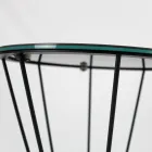 Runt soffbord med stålunderrede och stengodsskiva Tillverkat i Italien - Alisea Viadurini