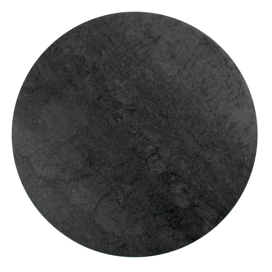 Runt soffbord med stålunderrede och stengodsskiva Tillverkat i Italien - Alisea Viadurini