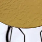 Runt soffbord med stålunderrede och glasskiva Tillverkat i Italien - Alisea Viadurini