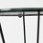 Runt soffbord med stålunderrede och glasskiva Tillverkat i Italien - Alisea Viadurini