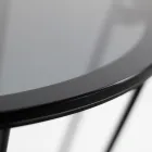 Runt soffbord med stålunderrede och glasskiva Tillverkat i Italien - Alisea Viadurini