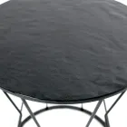 Runt soffbord med stålunderrede och glasskiva Tillverkat i Italien - Alisea Viadurini