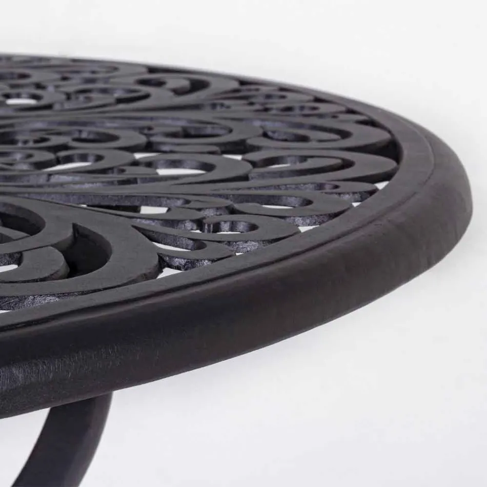 Runt utomhus soffbord i aluminium Matt antracit finish - Sayra Viadurini