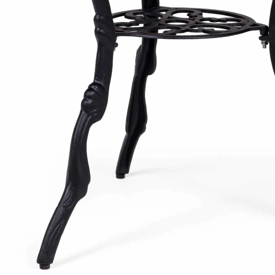 Runt utomhus soffbord i aluminium Matt antracit finish - Sayra Viadurini