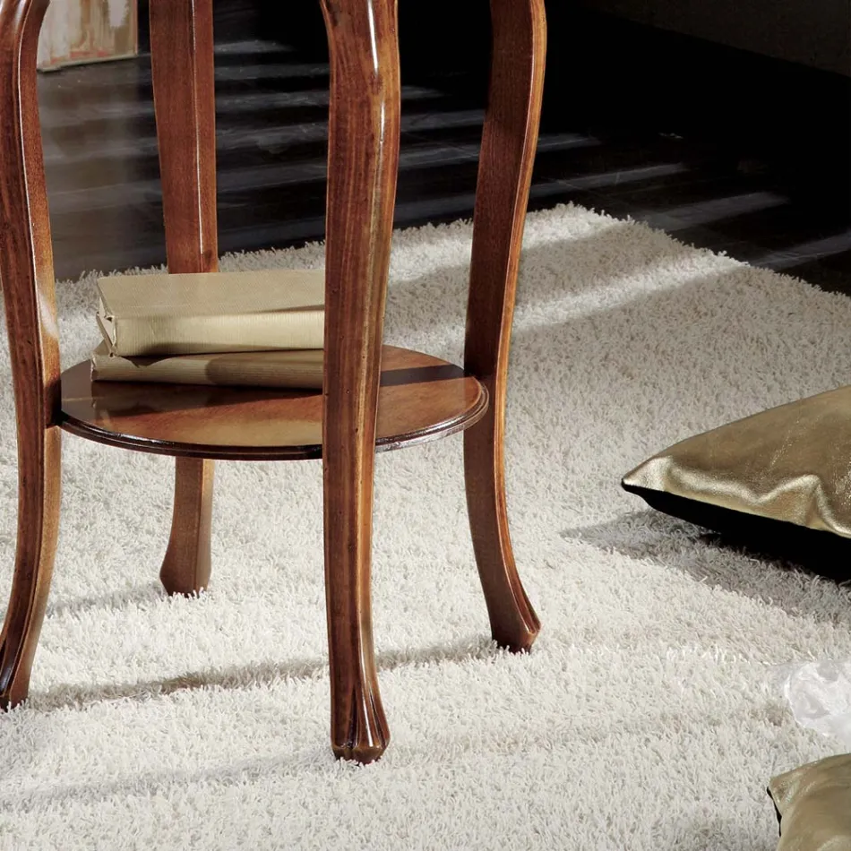 Runt soffbord med bokben Made in Italy - Ecade Viadurini