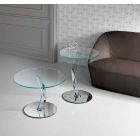 Runt designt soffbord i extra klart glas tillverkat i Italien - Akka Viadurini