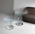Runt designt soffbord i extra klart glas tillverkat i Italien - Akka