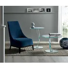 Runt designt soffbord i extra klart glas tillverkat i Italien - Akka Viadurini