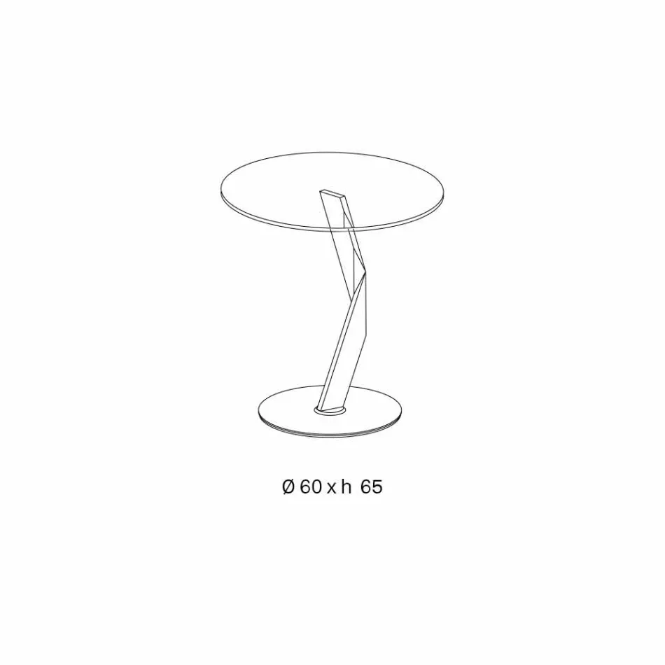 Runt designt soffbord i extra klart glas tillverkat i Italien - Akka Viadurini