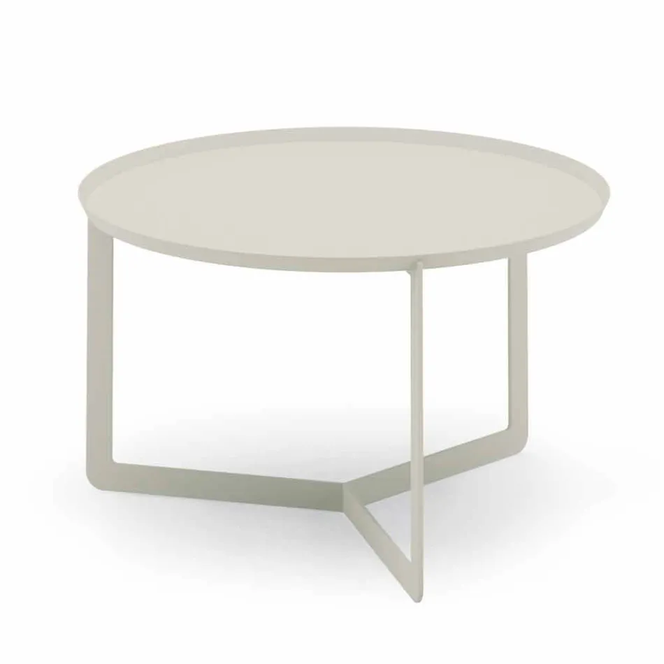 Runt soffbord utomhus i hampa eller lermetall - Stephane Viadurini