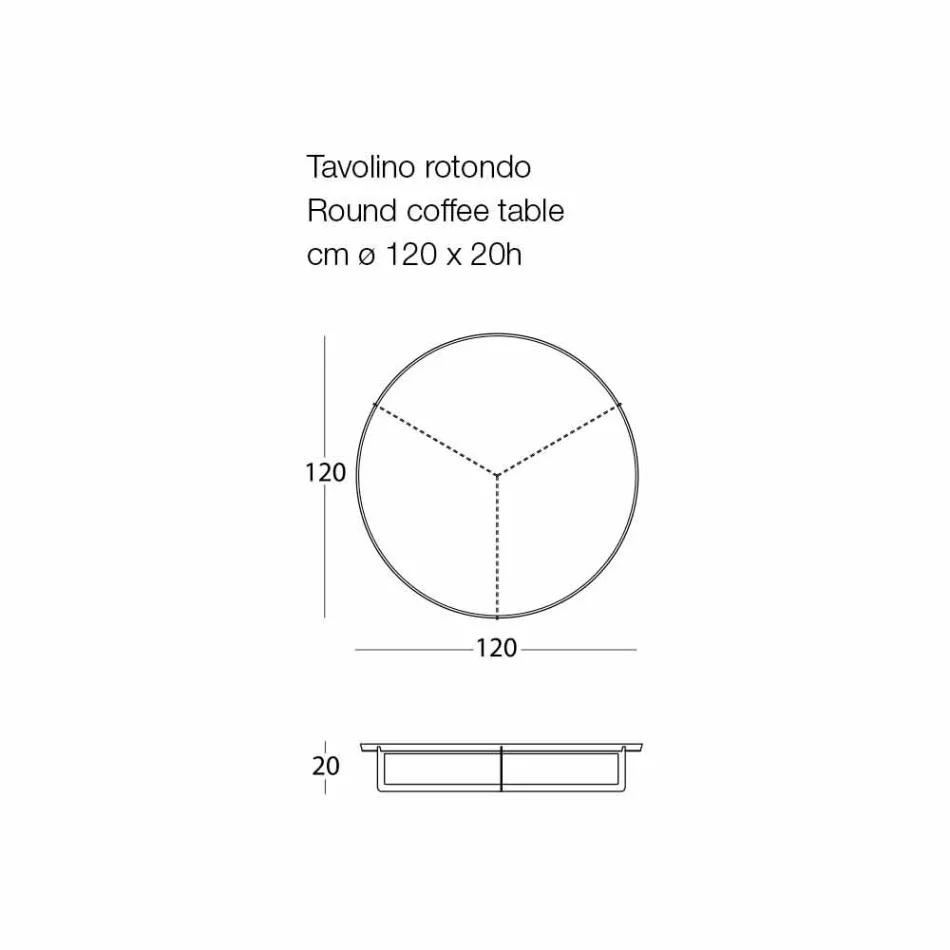 Runt soffbord för utomhusvardagsrum i grafit eller lermetall - Stephane Viadurini