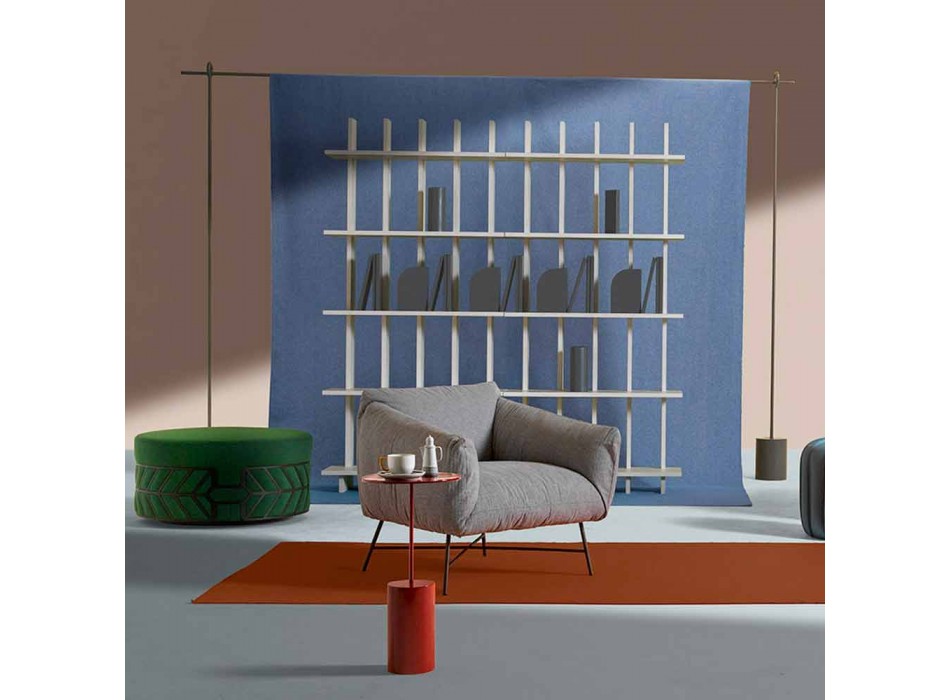 Runt soffbord i färgat metallark av modern design - cocktail Viadurini