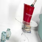 Rund design soffbord, i genomskinliga PMMA Laives Viadurini