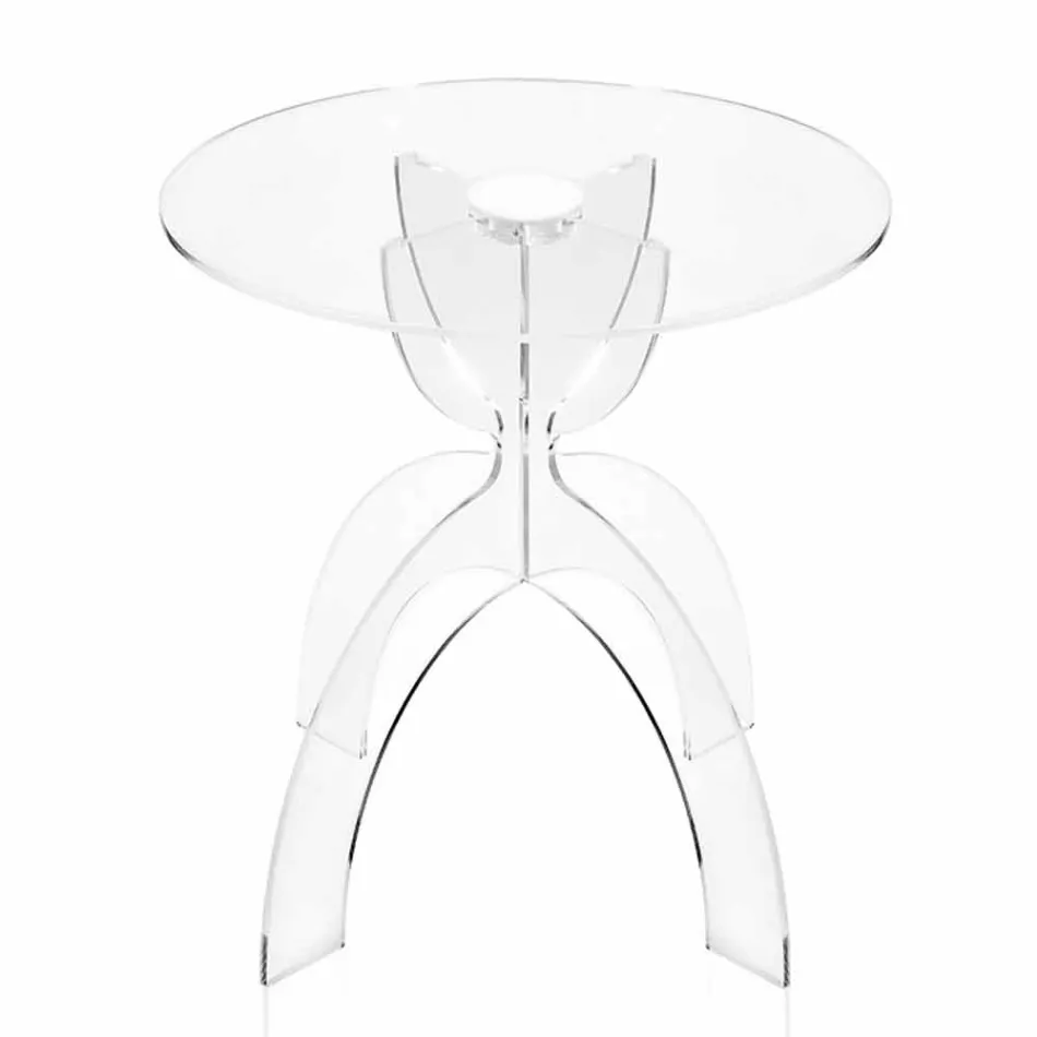 Rund design soffbord, i genomskinliga PMMA Laives Viadurini