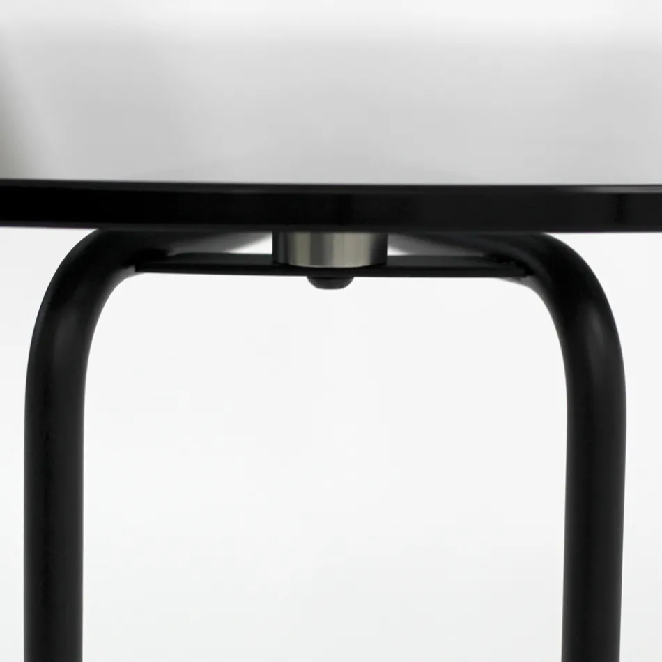 Runt soffbord i glas med 3 Crescent Base Tillverkat i Italien - Arepa Viadurini