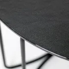 Runt soffbord i glas med 3 Crescent Base Tillverkat i Italien - Arepa Viadurini