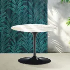 Saarinen Tulip runt soffbord H 41 cm i glansigt Calacatta guld Florim keramik - Scharlakansröd Viadurini