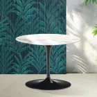 Saarinen Tulip runt soffbord H 41 cm i glansig Statuario Florim keramik - Scharlakansröd Viadurini
