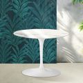 Saarinen Tulip runt soffbord H 41 cm i glansig Statuario Florim keramik - Scharlakansröd