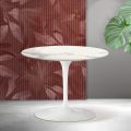 Saarinen Tulip runt soffbord H 41 cm i Florim Statuario matt keramik - Scharlakansröd