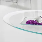 Soffbord med glasskiva med tillverkad i Italien silketryck - Campari Viadurini