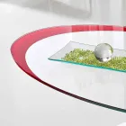 Soffbord med glasskiva med tillverkad i Italien silketryck - Campari Viadurini