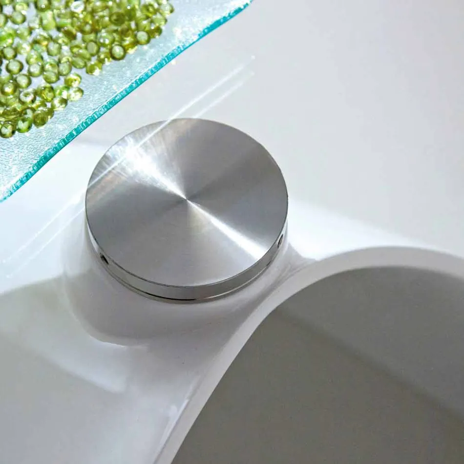 Soffbord med glasskiva med tillverkad i Italien silketryck - Campari Viadurini