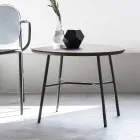 Soffbord med rund skiva i massivt trä Tillverkat i Italien - Makino Viadurini