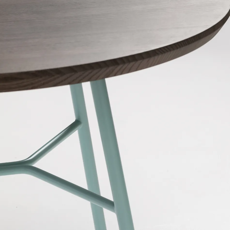 Soffbord med rund skiva i massivt trä Tillverkat i Italien - Makino Viadurini