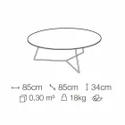 Soffbord med rund marmortopp och metallbotten tillverkad i Italien - Gin Viadurini