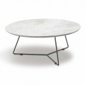 Soffbord med rund marmortopp och metallbotten tillverkad i Italien - Gin