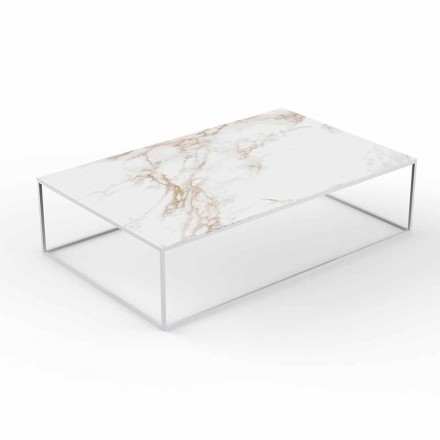 Soffbord i aluminium- och marmoreffekttopp, 3 färger - Suave av Vondom Viadurini