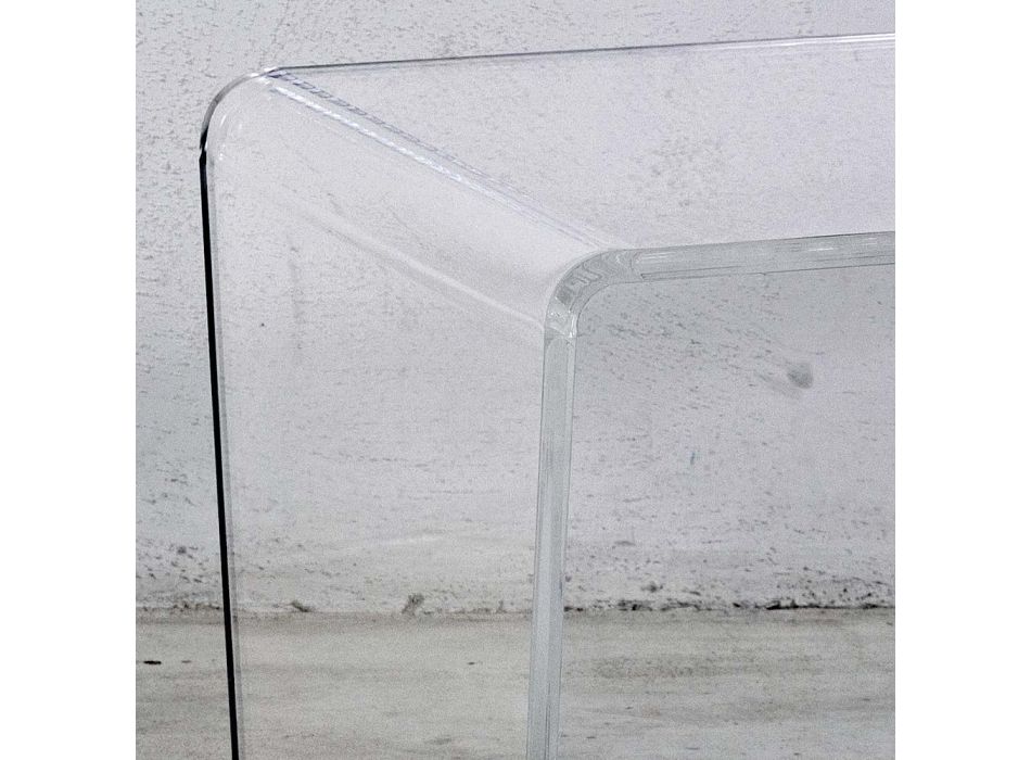 Soffbord i transparent akrylkristall Handvikt - Crosto Viadurini