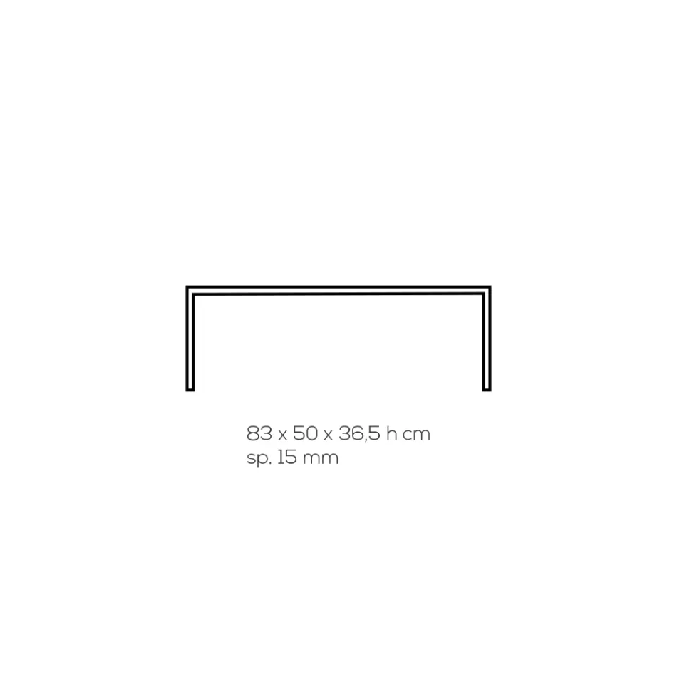 Soffbord i transparent akrylkristall Handvikt - Crosto Viadurini