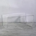 Soffbord i transparent akrylkristall Handvikt - Crosto Viadurini
