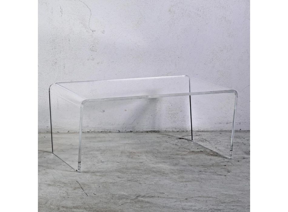 Soffbord i transparent akrylkristall Handvikt - Crosto Viadurini