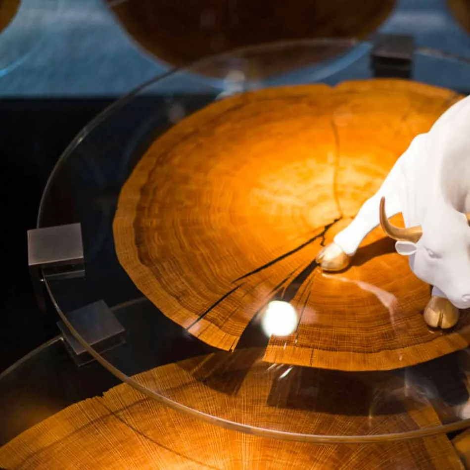 Soffbord i trä och stål med metallben tillverkade i Italien - Damaskus Viadurini