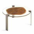 Soffbord i trä och stål med metallben tillverkade i Italien - Damaskus Viadurini