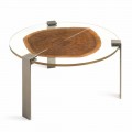 Soffbord i trä och stål med metallben tillverkade i Italien - Damaskus