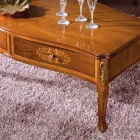 Inlagt trä soffbord med 2 lådor Tillverkat i Italien - Katerine Viadurini