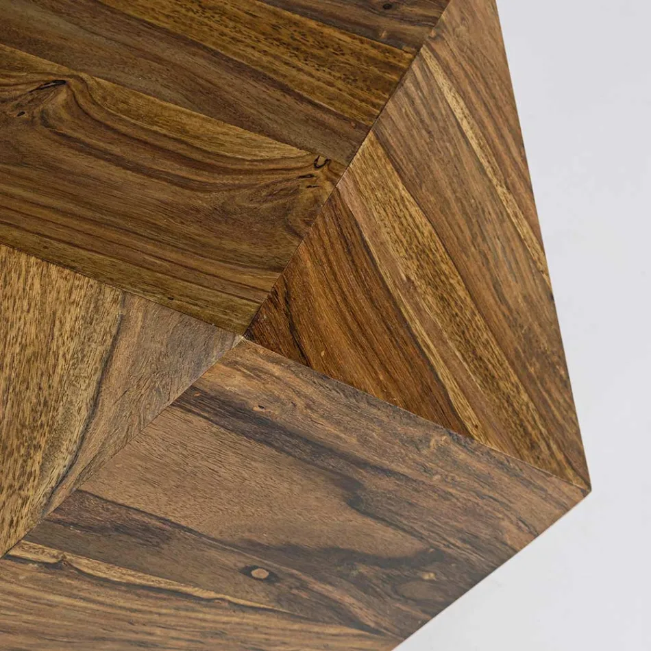 Soffbord i Sheesham Wood Design Polygonal Homemotion - Torrice Viadurini