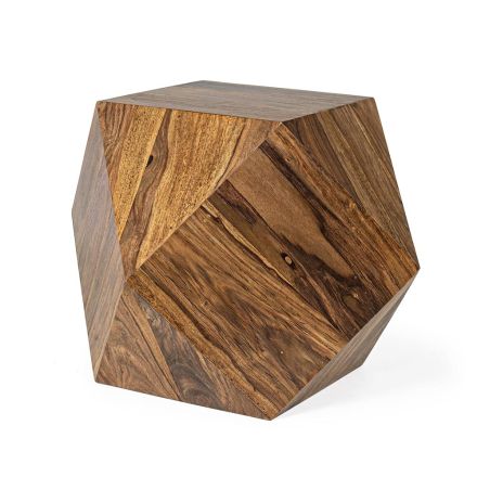 Soffbord i Sheesham Wood Design Polygonal Homemotion - Torrice Viadurini